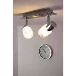 Brilliant Leuchten LED Deckenspot Chrom, Weiß, 2-flammig -Bürolampen Verkäufe brilliant leuchten led deckenspot g32429 77 do1 5