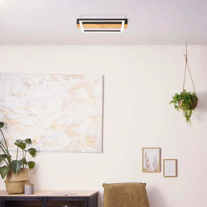 Brilliant Leuchten Brilliant Loneos Deckenleuchte LED Schwarz, Braun, 1-flammig 1 Brilliant Leuchten Brilliant Loneos Deckenleuchte LED Schwarz, Braun, 1-flammig