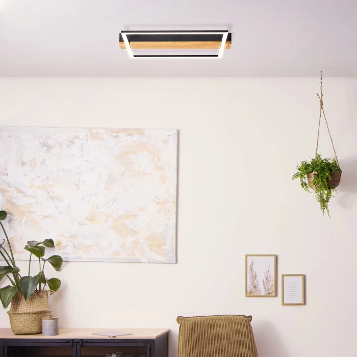 Brilliant Leuchten Brilliant Loneos Deckenleuchte LED Schwarz, Braun, 1-flammig 1 Brilliant Leuchten Brilliant Loneos Deckenleuchte LED Schwarz, Braun, 1-flammig