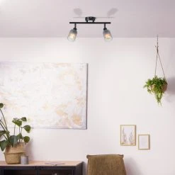 Brilliant Leuchten Brilliant Loralie Deckenleuchte Schwarz, 2-flammig