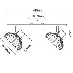 Brilliant Leuchten Brilliant Norah Deckenleuchte Schwarz, 2-flammig -Bürolampen Verkäufe brilliant norah deckenleuchte 99738 76 10