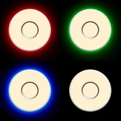 Brilliant Leuchten Brilliant Visitation Deckenleuchte LED Silber, 1-flammig, Fernbedienung, Farbwechsler -Bürolampen Verkäufe brilliant visitation deckenleuchte g97043 58 26