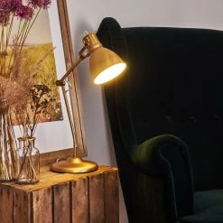 Hofstein Bundaberg Tischleuchte Altmessing, 1-flammig -Bürolampen Verkäufe bundaberg tischleuchte h3370018 11