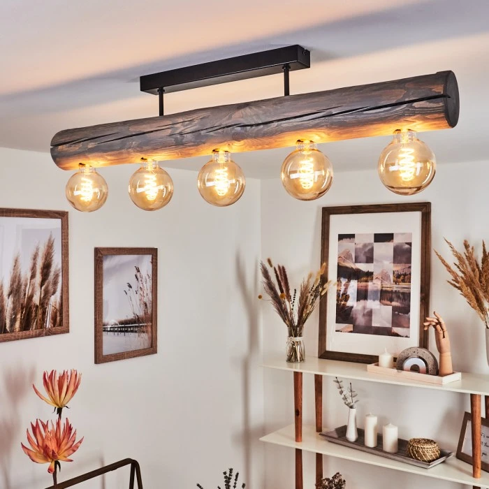 Hofstein Canedo Deckenleuchte Schwarz, Grau, 5-flammig 1 Hofstein Canedo Deckenleuchte Schwarz, Grau, 5-flammig