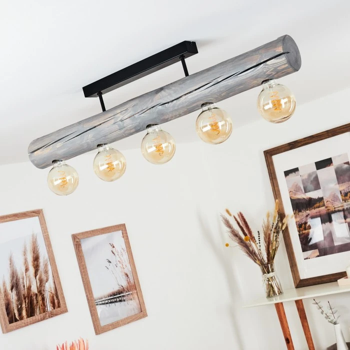 Hofstein Canedo Deckenleuchte Schwarz, Grau, 5-flammig 12 Hofstein Canedo Deckenleuchte Schwarz, Grau, 5-flammig – Bild 12