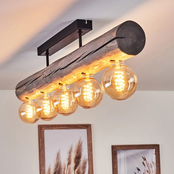 Hofstein Canedo Deckenleuchte Schwarz, Grau, 5-flammig 9 Hofstein Canedo Deckenleuchte Schwarz, Grau, 5-flammig – Bild 9