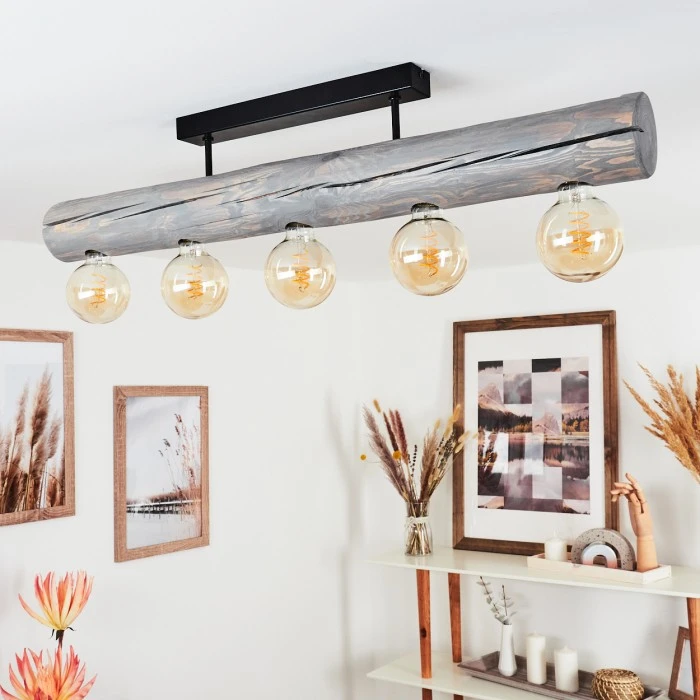 Hofstein Canedo Deckenleuchte Schwarz, Grau, 5-flammig 10 Hofstein Canedo Deckenleuchte Schwarz, Grau, 5-flammig – Bild 10