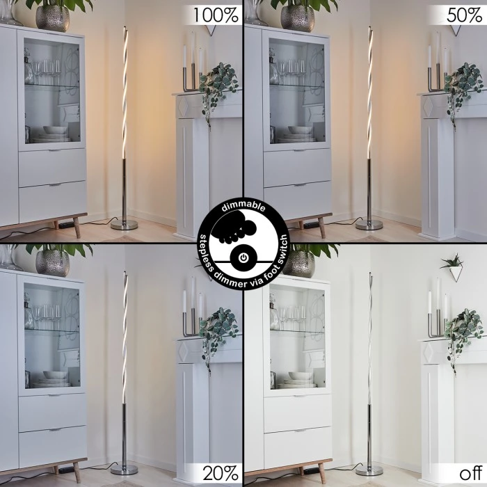 Hofstein Carmacks Stehleuchte LED Silber, 2-flammig 2 Hofstein Carmacks Stehleuchte LED Silber, 2-flammig – Bild 2