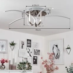 Hofstein Casale Deckenleuchte LED Chrom, 1-flammig -Bürolampen Verkäufe casale deckenleuchte h167367 3