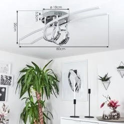 Hofstein Casale Deckenleuchte LED Chrom, 2-flammig -Bürolampen Verkäufe casale deckenleuchte h167374 3