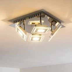 Hofstein Cerreto Deckenleuchte LED Chrom, 4-flammig -Bürolampen Verkäufe cerreto deckenleuchte c29533f 4a 11