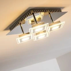 Hofstein Cerreto Deckenleuchte LED Chrom, 4-flammig -Bürolampen Verkäufe cerreto deckenleuchte c29533f 4a 12