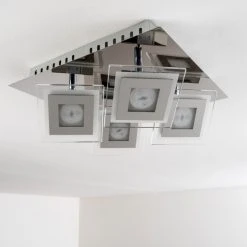 Hofstein Cerreto Deckenleuchte LED Chrom, 4-flammig -Bürolampen Verkäufe cerreto deckenleuchte c29533f 4a 17