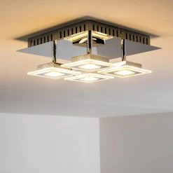 Hofstein Cerreto Deckenleuchte LED Chrom, 4-flammig -Bürolampen Verkäufe cerreto deckenleuchte c29533f 4a 3