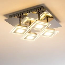 Hofstein Cerreto Deckenleuchte LED Chrom, 4-flammig -Bürolampen Verkäufe cerreto deckenleuchte c29533f 4a 5