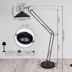 Hofstein Chara Stehleuchte Schwarz, Silber, 1-flammig -Bürolampen Verkäufe chara stehleuchte h3413883 3