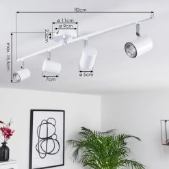 Hofstein Chennai Deckenleuchte LED Chrom, Wei&szlig;, 4-flammig -Bürolampen Verkäufe chennai deckenleuchte h3319635 3