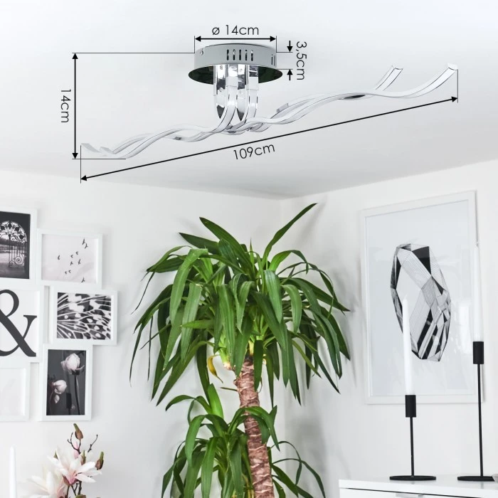 Hofstein Corato Deckenleuchte LED Chrom, 1-flammig 4 Hofstein Corato Deckenleuchte LED Chrom, 1-flammig – Bild 4