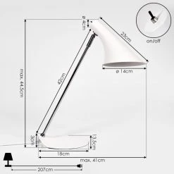 Hofstein Corralcay Tischleuchte Chrom, Weiß, 1-flammig -Bürolampen Verkäufe corralcay tischleuchte h3408032 3