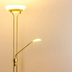 Hofstein Deckenfluter Biot LED Messing, 2-flammig -Bürolampen Verkäufe deckenfluter biot h165608 13