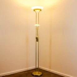 Hofstein Deckenfluter Biot LED Messing, 2-flammig -Bürolampen Verkäufe deckenfluter biot h165608 8