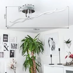 Hofstein Deckenleuchte CORATO LED Nickel-Matt, 1-flammig 15 Hofstein Deckenleuchte CORATO LED Nickel-Matt, 1-flammig -Bürolampen Verkäufe deckenleuchte corato h169811 do3 3