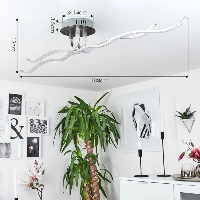 Hofstein Deckenleuchte CORATO LED Nickel-Matt, 1-flammig 4 Hofstein Deckenleuchte CORATO LED Nickel-Matt, 1-flammig – Bild 4