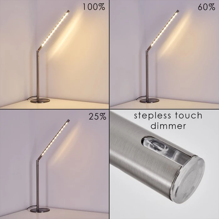 Hofstein Deje Tischleuchte LED Nickel-Matt, 1-flammig 6 Hofstein Deje Tischleuchte LED Nickel-Matt, 1-flammig – Bild 6