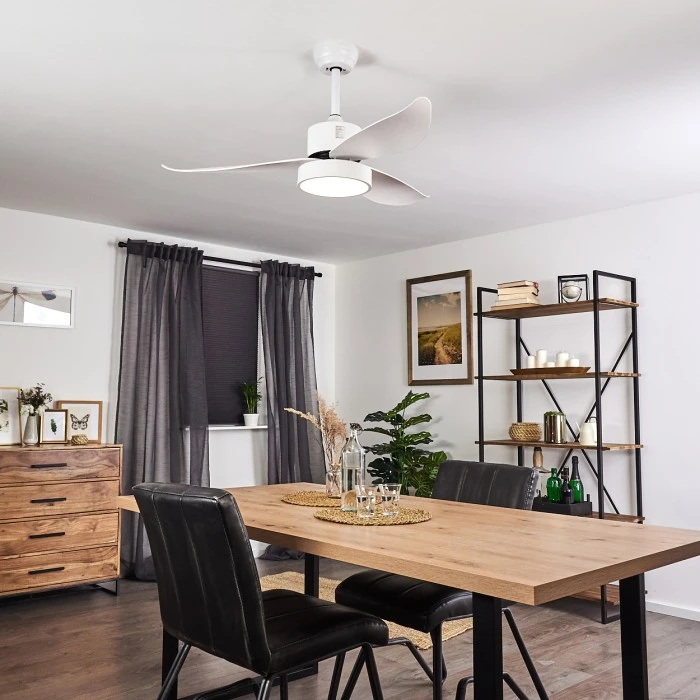 Hofstein Doha Deckenventilator LED Weiß, 1-flammig, Fernbedienung 7 Hofstein Doha Deckenventilator LED Weiß, 1-flammig, Fernbedienung – Bild 7