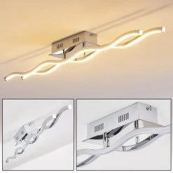 Hofstein Embree Deckenleuchte LED Edelstahl, 2-flammig