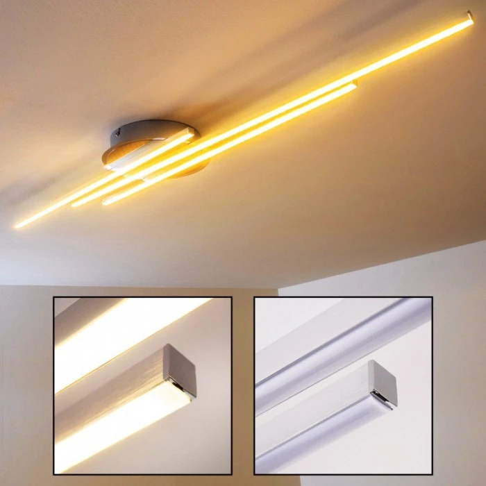 Hofstein Emo Deckenleuchte LED Stahl gebürstet, 3-flammig 1 Hofstein Emo Deckenleuchte LED Stahl gebürstet, 3-flammig