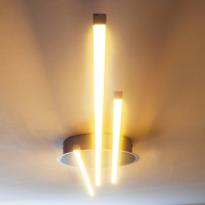 Hofstein Emo Deckenleuchte LED Stahl gebürstet, 3-flammig 15 Hofstein Emo Deckenleuchte LED Stahl gebürstet, 3-flammig – Bild 15