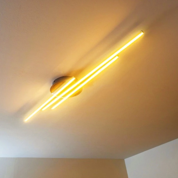 Hofstein Emo Deckenleuchte LED Stahl gebürstet, 3-flammig 18 Hofstein Emo Deckenleuchte LED Stahl gebürstet, 3-flammig – Bild 18