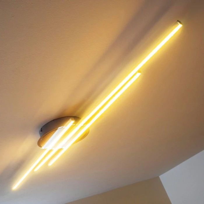 Hofstein Emo Deckenleuchte LED Stahl gebürstet, 3-flammig 3 Hofstein Emo Deckenleuchte LED Stahl gebürstet, 3-flammig – Bild 3