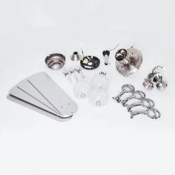 Hofstein Estepona Deckenventilator LED Chrom, Braun, Weiß, 3-flammig -Bürolampen Verkäufe estepona deckenventilator h3369975 19