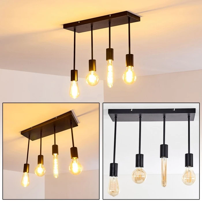 Hofstein Fabius Deckenleuchte Schwarz, 1-flammig 1 Hofstein Fabius Deckenleuchte Schwarz, 1-flammig