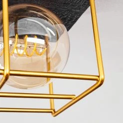 Hofstein Fevaag Deckenleuchte Schwarz, Gold, 2-flammig -Bürolampen Verkäufe fevaag deckenleuchte h3434444 2