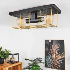 Hofstein Fevaag Deckenleuchte Schwarz, Gold, 2-flammig -Bürolampen Verkäufe fevaag deckenleuchte h3434444 9