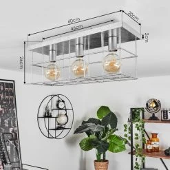 Hofstein Fevaag Deckenleuchte Chrom, Silber, 3-flammig -Bürolampen Verkäufe fevaag deckenleuchte h3442494 3