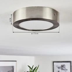 Hofstein Finsrud Deckenleuchte LED Nickel-Matt, 1-flammig -Bürolampen Verkäufe finsrud deckenleuchte h3427392 3