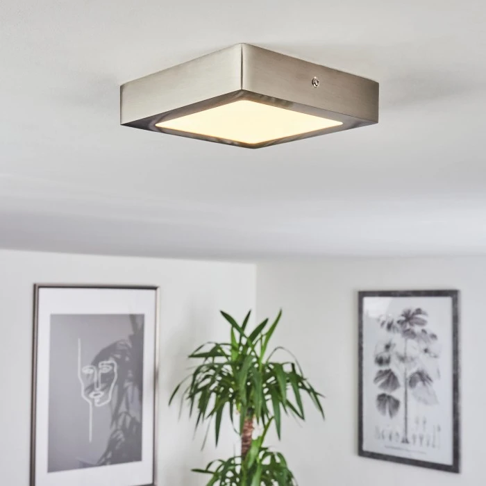 Hofstein Finsrud Deckenleuchte LED Nickel-Matt, 1-flammig 7 Hofstein Finsrud Deckenleuchte LED Nickel-Matt, 1-flammig – Bild 7