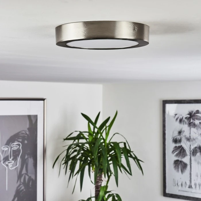 Hofstein Finsrud Deckenleuchte LED Nickel-Matt, 1-flammig 2 Hofstein Finsrud Deckenleuchte LED Nickel-Matt, 1-flammig – Bild 2