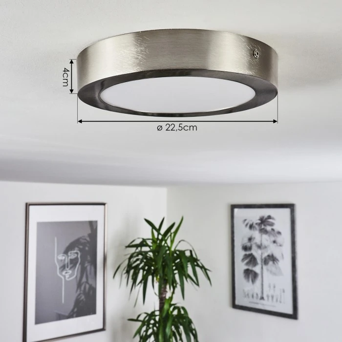 Hofstein Finsrud Deckenleuchte LED Nickel-Matt, 1-flammig 4 Hofstein Finsrud Deckenleuchte LED Nickel-Matt, 1-flammig – Bild 4