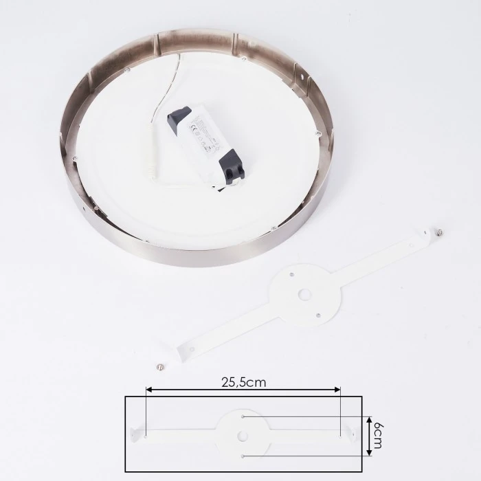 Hofstein Finsrud Deckenleuchte LED Nickel-Matt, 1-flammig 5 Hofstein Finsrud Deckenleuchte LED Nickel-Matt, 1-flammig – Bild 5