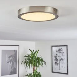 Hofstein Finsrud Deckenleuchte LED Nickel-Matt, 1-flammig