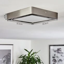 Hofstein Finsrud Deckenleuchte LED Nickel-Matt, 1-flammig -Bürolampen Verkäufe finsrud deckenleuchte h3436622 3