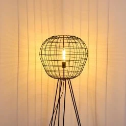 Hofstein Flambeau Stehleuchte Schwarz, 1-flammig -Bürolampen Verkäufe flambeau stehleuchte h3352991 15