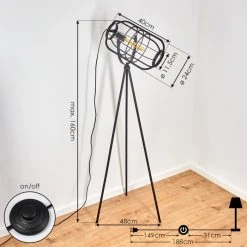 Hofstein Flambeau Stehleuchte Schwarz, 1-flammig -Bürolampen Verkäufe flambeau stehleuchte h3353158 3