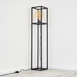 Hofstein Flambeau Stehleuchte Schwarz, 1-flammig -Bürolampen Verkäufe flambeau stehleuchte h3361993 14