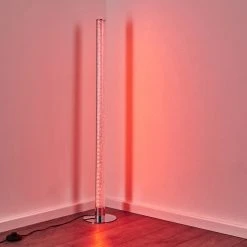 Hofstein Flaut Stehleuchte LED Chrom, 1-flammig, Fernbedienung, Farbwechsler -Bürolampen Verkäufe flaut stehleuchte h3270721 do1 17